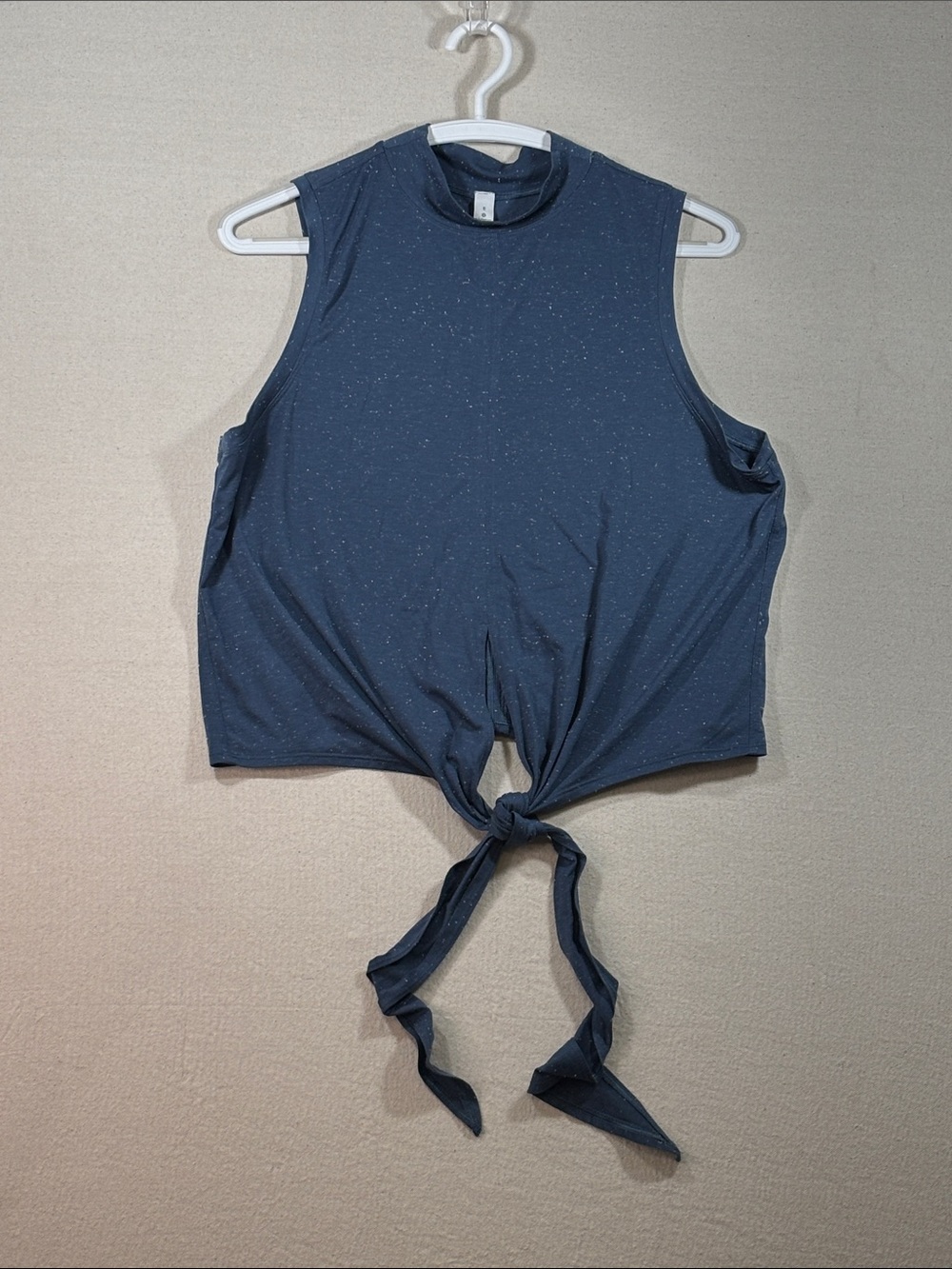 Lululemon Sleeveless Tie-Front Tank Top in Navy with Speckle Detail